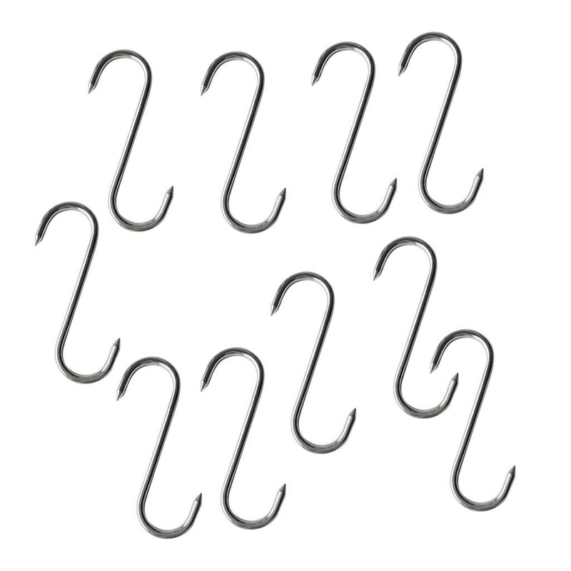 10 Pack of Stainless Steel Meat Hook / Utensil Pan Hanger Sausage Hanging