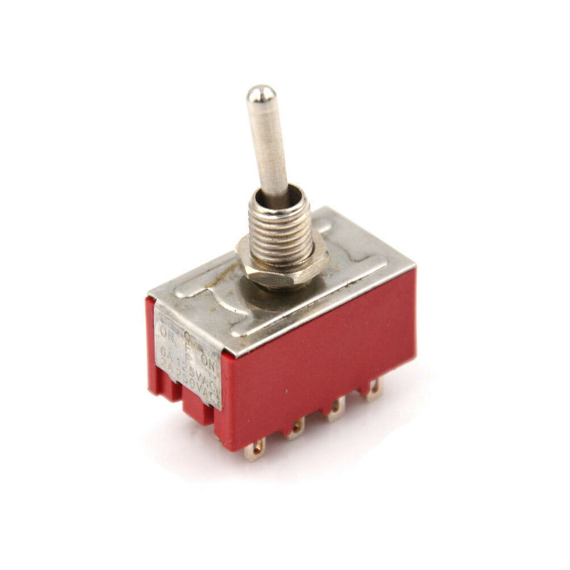 MTS-402 6A/125VAC 2A/250VAC 12 Pin 4PDT ON/ON 2 Position Mini Toggle Switch L Kw