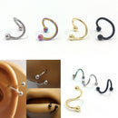 4pcs Stainless Steel Twist Nose Lip Eyebrow Cartilage Ring Earring Piercing ALTO