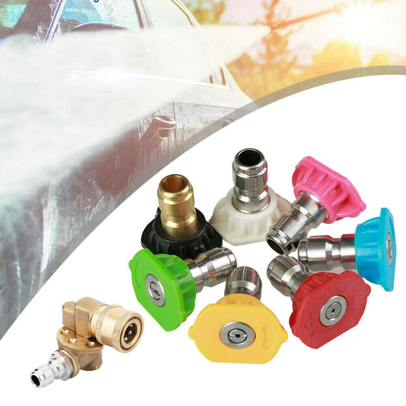 Car Durable Power Washer Spray Nozzle Tips Brass Pivoting Coupler Accessories