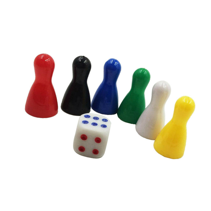 6Pcs Plastic Chessman Chess Pieces Game Dice for Children Kids Playing Games