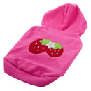 Small Strawberry Dog Cat Puppy Fleece Hoody Clothes Pet Apparel Dress Up -  T6A2