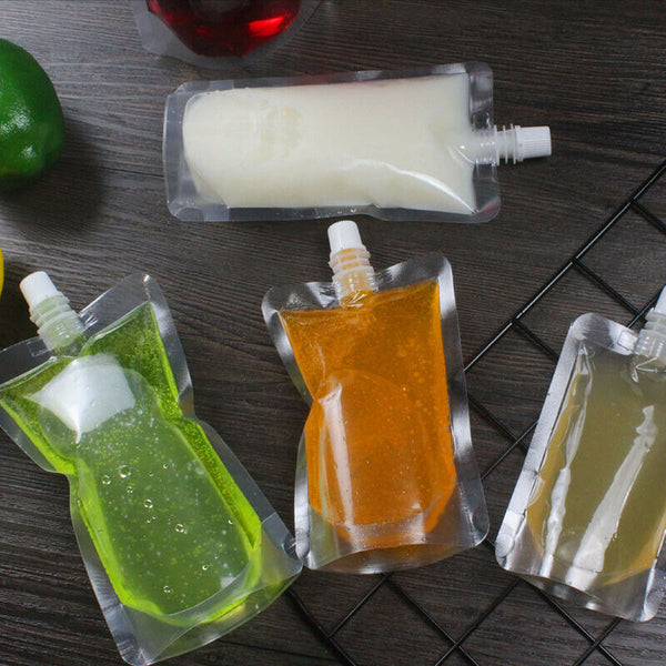 100Pcs Vertical Bag Beverage Nozzle Storage Bag Beverage Drink Liquid Juice G4K3