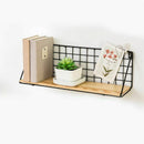 Wall Rack Iron Flower Vase Holder Multi-use Wooden & Iron Wall Sundries Hol