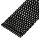 22mm Unisex Stainless Steel Chainmail Watch Strap Band New Year Gift black Y6B9