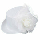 White Feather Organza Mini Top Hat Flower Hair Clip Fascinator Bridal Weddi A6Z5