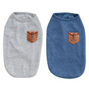 2PCs Korean Style Pet Puppy Dog Cat Pet Clothes Dress Vest T Shirt L