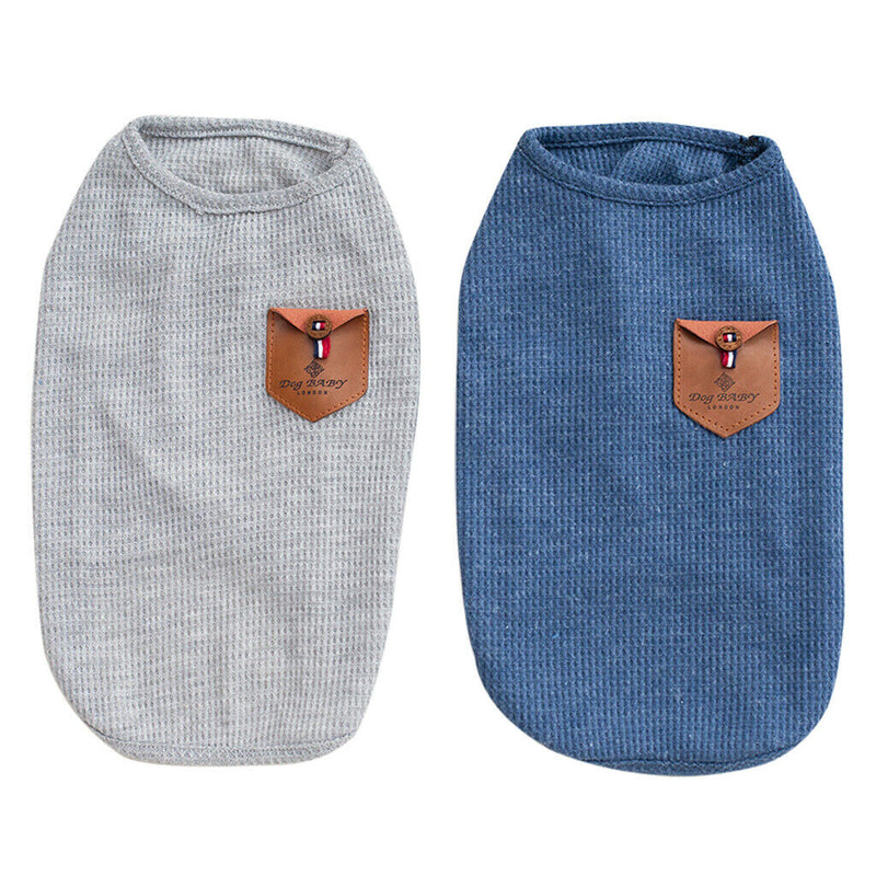 2PCs Korean Style Pet Puppy Dog Cat Pet Clothes Dress Vest T Shirt L