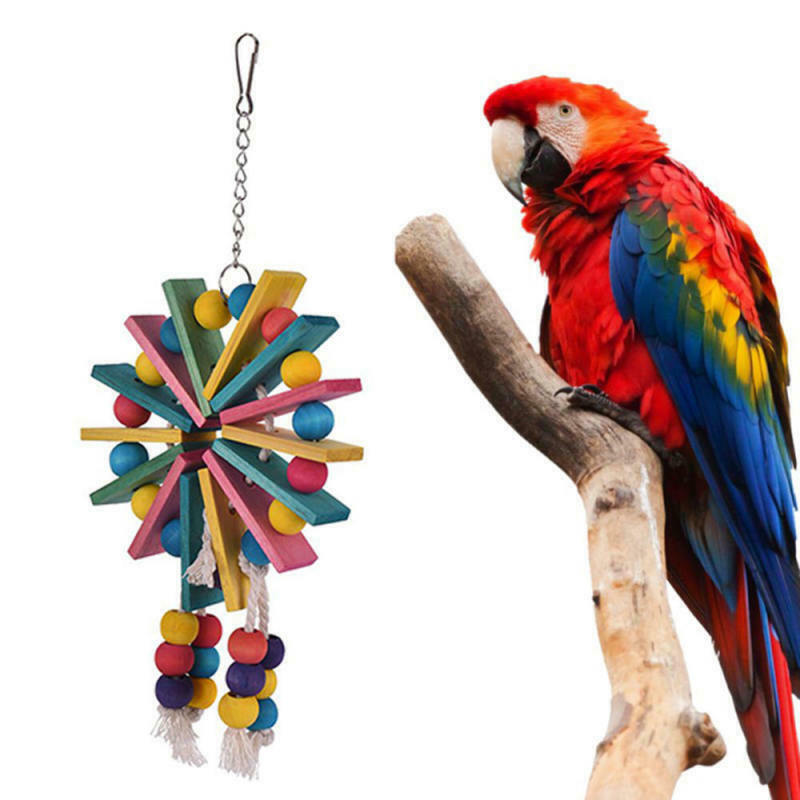 Wood Toys Birds Vogel Chew Bite Pet Cage Decoration Pendant Parrot Wicker mhg