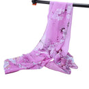 Women Lady Flower Printed Soft Chiffon Scarf Stole Scrawl Wrap (One Size, P B2U7