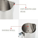 Milk Frothing Pitcher With Thermometer Stainless Steel 600ml Coffee Frothin B1Y4