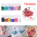12 Bottles Flash Sequin Decoration Epoxy Silicone Mold DIY Jewelry Making ToJBTE
