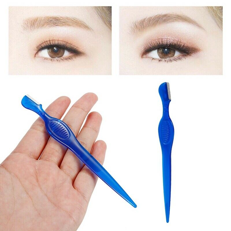 20Pcs Eyebrow Trimmer Razor Makeup Removal Eyebrow Scissors Shaper Mini Sha B9V4