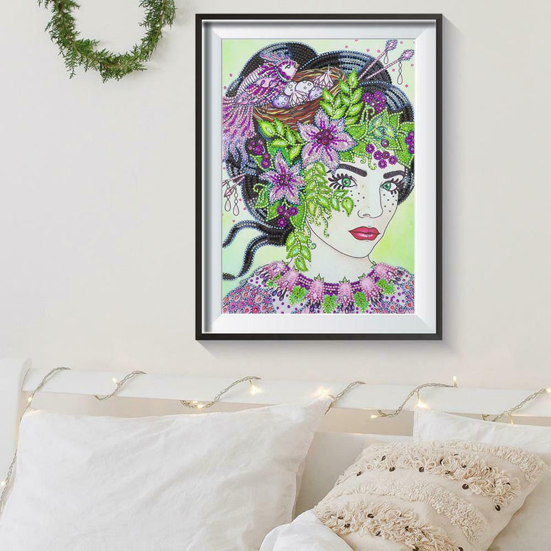 5D DIY Special Shaped Diamond Painting Beauty Cross Stitch Mosaic Kit Decor