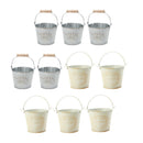 10pieces Shabby Galvanised Metal Iron Flower Plants Buckets Flower Vase Pots