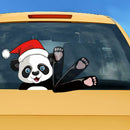 Christmas Hat Panda Car Rear Windshield Wiper Stickers Decals Auto Styling