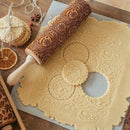 Snowflake Rattan Rolling Pin Wooden Rolling Pin Christmas Rolling Pin with
