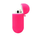 2PCS Silicone Protective Cases Cover for AirPods Charging Case Rose Red&Pink