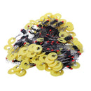 700 Pcs/100 Groups Fishing Bobber Stopper 7 In 1 Black Rubber Oval Float Sp C7W1
