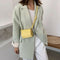 Leather Women Messenger Bag Mini Square Shoulder Satchel Handbags (Yellow)