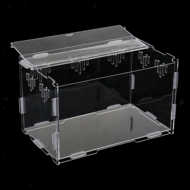 Acrylic Pet Reptile Terrarium Habitat Breeding Box Turtle Tank Clear S