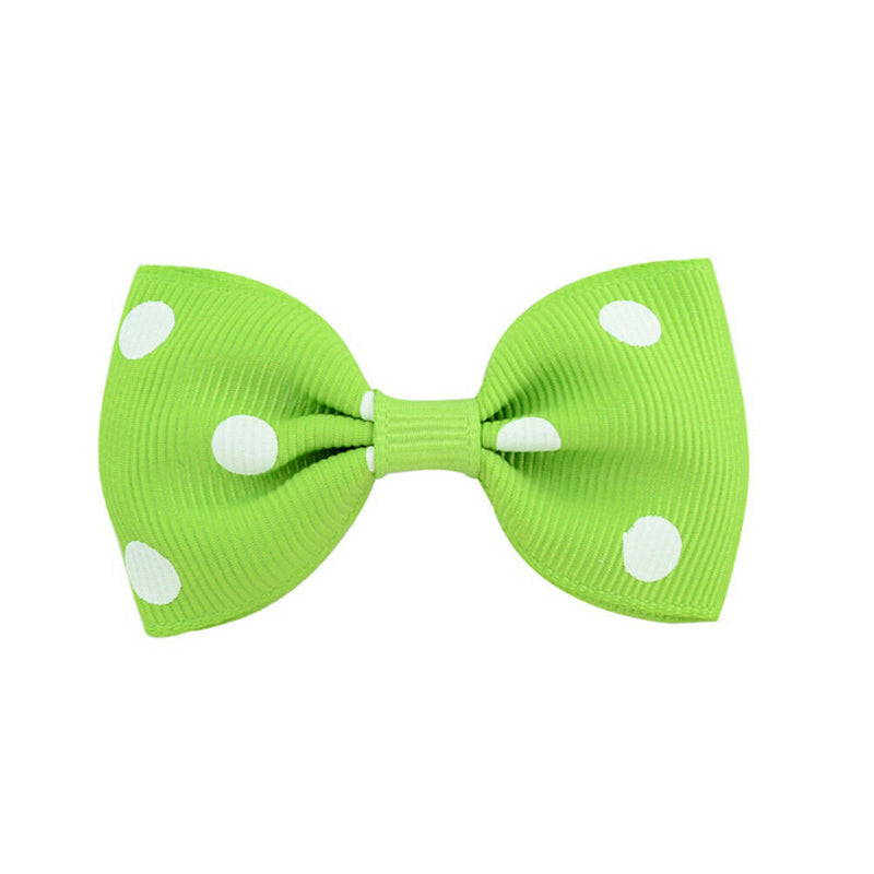 20Pcs Baby Girls Dot Hair Bows Band Boutique Alligator Clip Grosgrain Ribbon FT