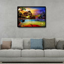 Cabins in the Woods 5D DIY Full Round Diamond Painting Landscape Craft Art