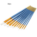 10 pcs Wood Artist Oil Paint Brush Art Brushes Painting Watercolor Gouache KOJ