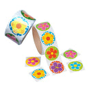 Pack Of 2 Colorful Flower Stickers Roll 1.5 Inch (100Pcs Per Roll)