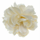 Women Girls Satin Peony Flower Hair Clip Brooch - Beige K2N5