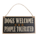 Dogs Welcome People Tolerated Wooden Sign Pet Lover Farmhouse Hanging Decor
