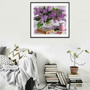 5D DIY Diamond Painting Purple Flowers Cross Stitch Embroidery Mosaic Kit