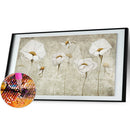 White Flowers DIY Full Drill Diamond Painting Cross Stitch Mosaic Kit Craft A