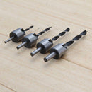 4Pcs HSS 5Flute Countersink Drill Bit Set Screw Woodworking Chamfer Tool 3-