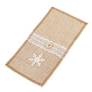 5 Pcs Set Christmas Burlap Lace Cutlery Pouch Rustic Wedding Tableware Knif