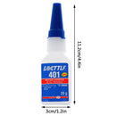 1PC 20g Loctite 401 Instant Adhesive Bottle Stronger Super Glue Multi-Purpos&
