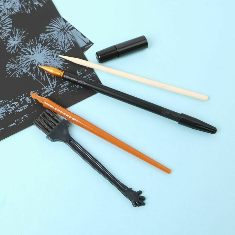 5Pcs Painting Drawing Scratch Arts Set Stick Scraper Pen Tools DIY Creative
