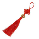 Copper cash detail tassel Chinese knot hanging ornament red 24cm X6C3