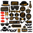36pcs 30 Years Old Happy Birthday Party Photo Booth Props Party Decor Selfie
