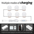 6pcs LED Makeup Mirror Light Bulb Kit Dimmable USB Hollywood Vanity Lights