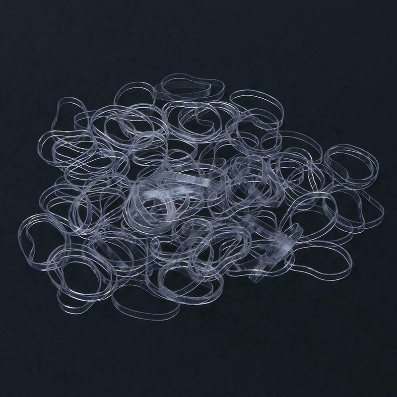 500pcs/Lot Disposable Clear Kids Rubber Band Thick Girl Hair Loop Accessory