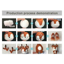 Non Finished Wool Felt Handmade Set DIY Sika Deer for Needle Material Bag