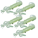 5Pcs 4.3 inch Glow Luminous Soft Squid Octopus Skirts Fishing Lure Baits