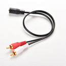 3.5mm 1/8" Stereo Female to 2 Male RCA Adapter AUX Audio Y Cable Splitte.f`US