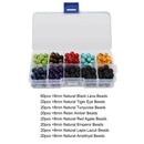 200pcs 8mm colorful natural chakra beads and Black Lava Rock Stone Essentia J3T9
