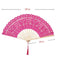Lace Folding Handheld Fan Embroidered Bridal Hand Fan with Bamboo Staves forV4F6
