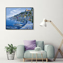 Painting By Numbers Kit DIY Blue Sea Hand Painted Canvas Oil Art Picture