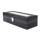 6 Slot Pu Leather Watch Box Display Case Organizer Jewelry Storage Boxes