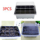 3pcs 12 Holes Plastic Tray Flower Seedling Sprout Box Propagation Nurse EGW