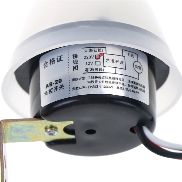 DC/AC 220V Auto On Off Light Switch Photo Control Sensor 50-60Hz 10A Rainproo Gw